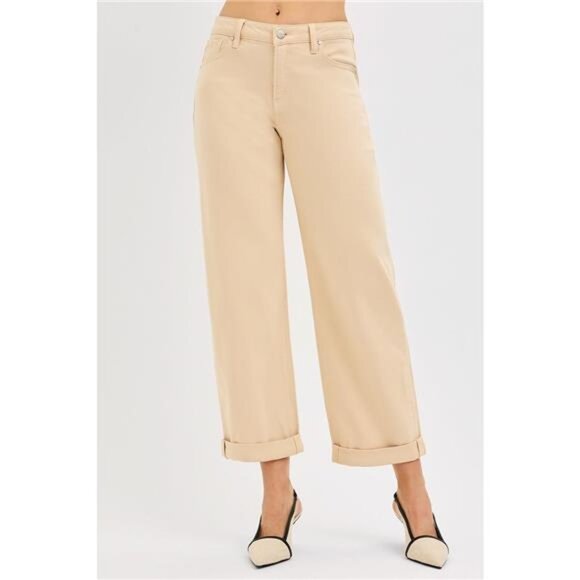 RISEN Tummy Control Mid Rise Ankle Barrel Relaxed Baggy - Picture 1 of 6